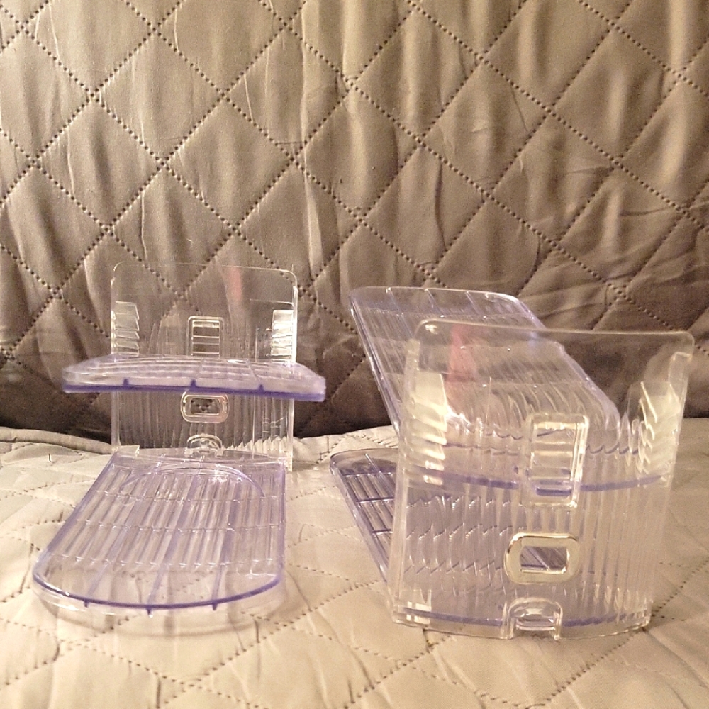 Set of 3 Shoe Slots. Clear Adjustable Shoe Organizer. NEW WITHOUT TAGS.